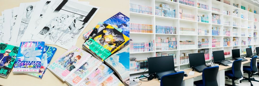 卒業生の作品／演習室の様子