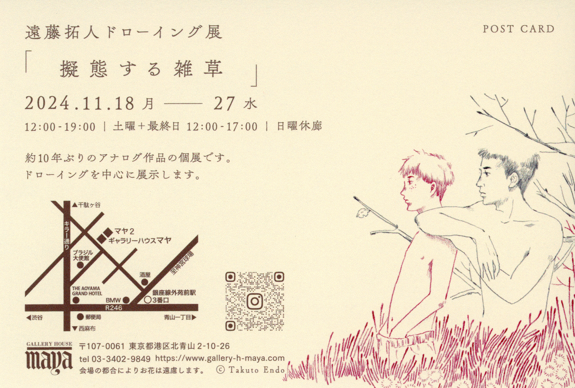 遠藤拓人ドローイング展「擬態する雑草」